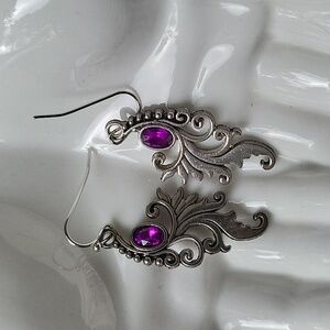 Shades Of Amethyst Silver Earrings